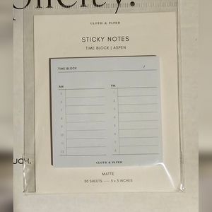 Cloth and Paper - Time Block Sticky Notes in Aspin NEW 10